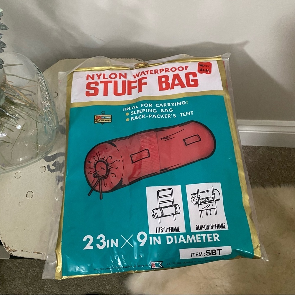 Vintage KMART Sports Bag Gear Outdoor Waterproof Nylon Duffle Stuff Bag